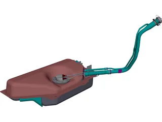 Car Fuel Tank CAD 3D Model