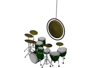 John Bonham Drum Set 3D Model