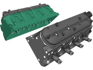 Chevrolet LS Engine Heads CAD 3D Model
