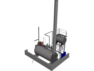 Boiler House Layout CAD 3D Model