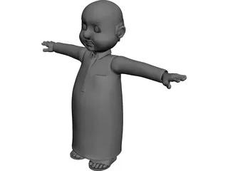 Arab Male Cartoon Character 3D Model