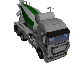 Iveco Stralis 6x4 Concrete Truck 3D Model 3D Preview