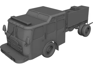 US Fire Truck Chassis 3D Model