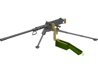 M2A2 HB .50 Cal Machine Gun 3D Model