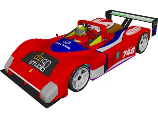 Ferrari 748 Le Mans CAD 3D Model
