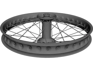 BMX Spoked Wheel CAD 3D Model