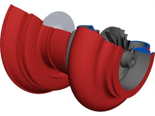 Turbocharger CAD 3D Model