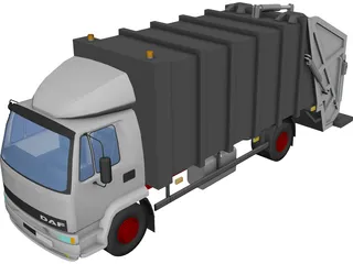 DAF 4X2 Trash Truck 3D Model 3D Preview