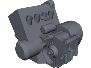 Honda Hornet 600 Engine CAD 3D Model