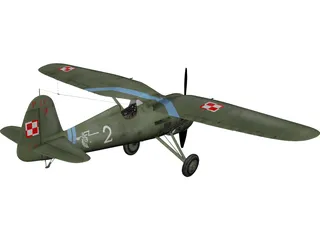 PZL P.11 3D Model