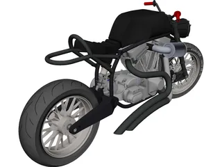 Custom Motorcycle CAD 3D Model