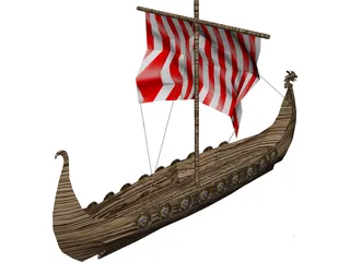 Viking Boat 3D Model