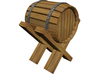 Wine Barrel 3D Model