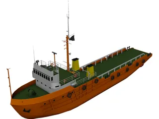 AHTS Boat 3D Model 3D Preview