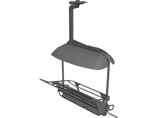 Triple Ski Lift Chair CAD 3D Model