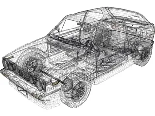 Volkswagen Golf I GTi (1984) 3D Model