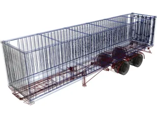 Renault Magnum Container Trailer 3D Model