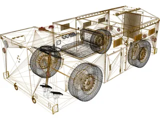 US Navy NAS Deck Service Tractor 3D Model