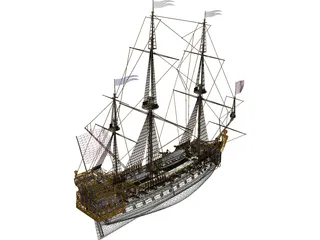 La Sirene Ship Of Line 3D Model