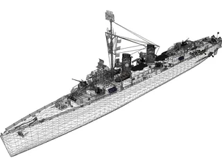 USS Fletcher 3D Model