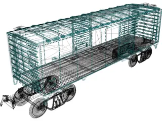 Cargo Wagon Car Box 3D Model