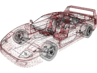 Ferrari F40 (1987) 3D Model