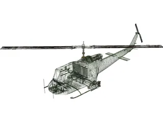 Bell UH-1H Huey 3D Model