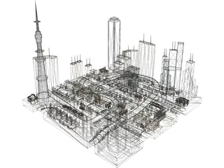 City Part Metropolis 3D Model