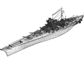 Battleship Bismarck 3D Model