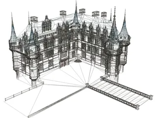 Chateaux Azay Le Rideau 3D Model