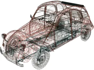 Citroen 2CV (1964) 3D Model