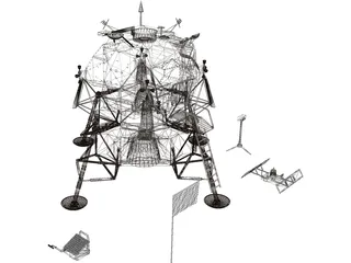 Eagle First Lunar Landing 3D Model