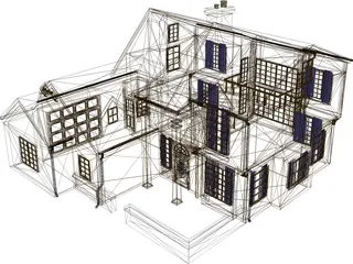 House Two Story Traditional 3D Model