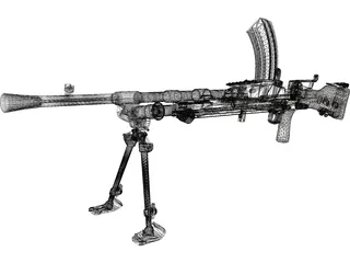 303 Bren MK1 Machinegun 3D Model