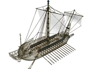 Greek Warship 3D Model