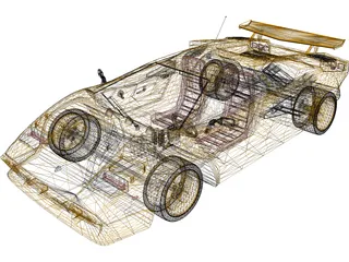 Lamborghini Countach (1978) 3D Model