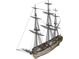 Le Glorieux Ship Of Line 3D Model