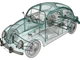 Volkswagen Beetle (1954) 3D Model