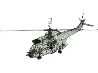 Aerospatiale SA 330 Puma 3D Model