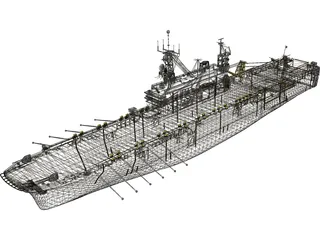 USS Tarawa LHA1 3D Model