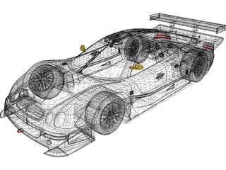 Mercedes-Benz CLK GTR (1998) 3D Model