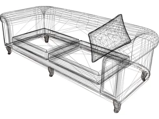 Sofa Round Back 3D Model