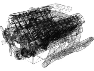 V8 5.0 Litre Engine 3D Model