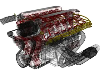 Dodge Viper V10 Engine 3D Model