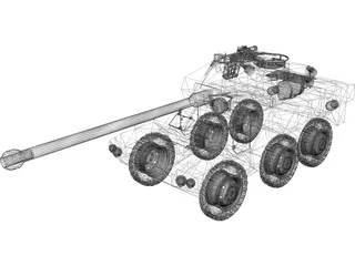 ERC-90 Recon Tank 3D Model