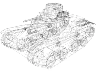 Type 95 Ha-Go Light Tank 3D Model