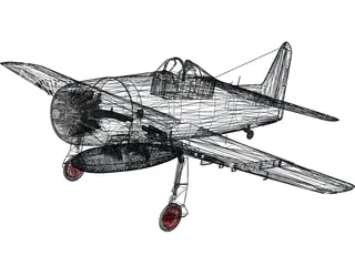 F8F-2 Bearcat 3D Model