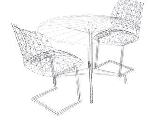 Table with Chairs 3D Model