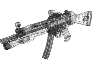 H&K MP5A4 Tactical Submachinegun 3D Model