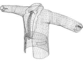 Shirt Tie and Suitcoat 3D Model